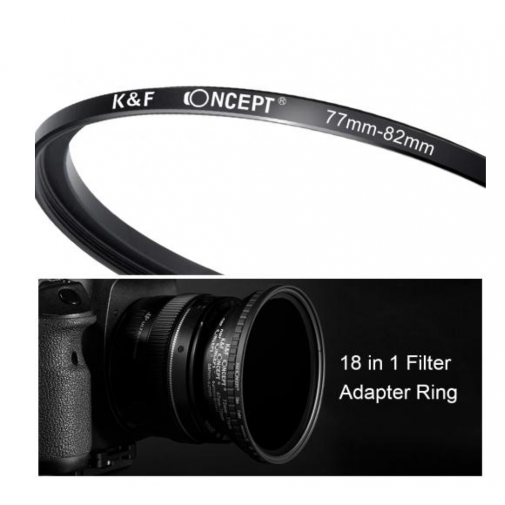 K&F 18 Pieces Filter Ring Adapter Set (SKU.0629) (Includes 9pcs Step Up Ring Set + 9pcs Step Down Ring Set) SKU.0629 K&F 18 Pieces Filter Ring Adapter Set (SKU.0629) (Includes 9pcs Step Up Ring Set + 9pcs Step Down Ring Set) SKU.0629