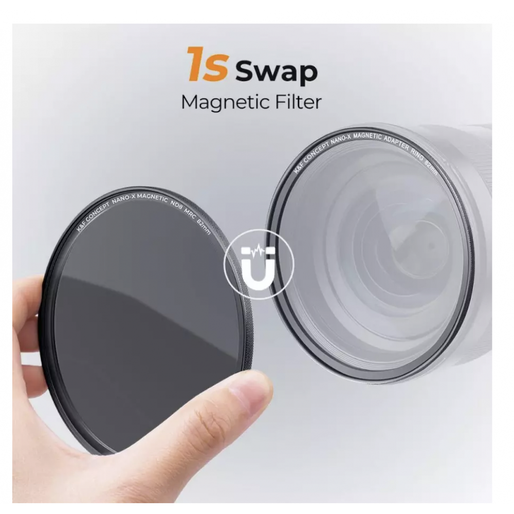 K&F Nano-X Series, Magnetic Lens Filter Kit CPL+ND8+ND64+ Magnetic Adapter Ring+Magnetic Lens Cap 5 in 1 Quick Swap System 28 Multi-Layer | Include Bag | Waterproof & Scratch Resistant 82MM SKU.2144 K&F Nano-X Series, Magnetic Lens Filter Kit CPL+ND8+ND64+ Magnetic Adapter Ring+Magnetic Lens Cap 5 in 1 Quick Swap System 28 Multi-Layer | Include Bag | Waterproof & Scratch Resistant 82MM SKU.2144