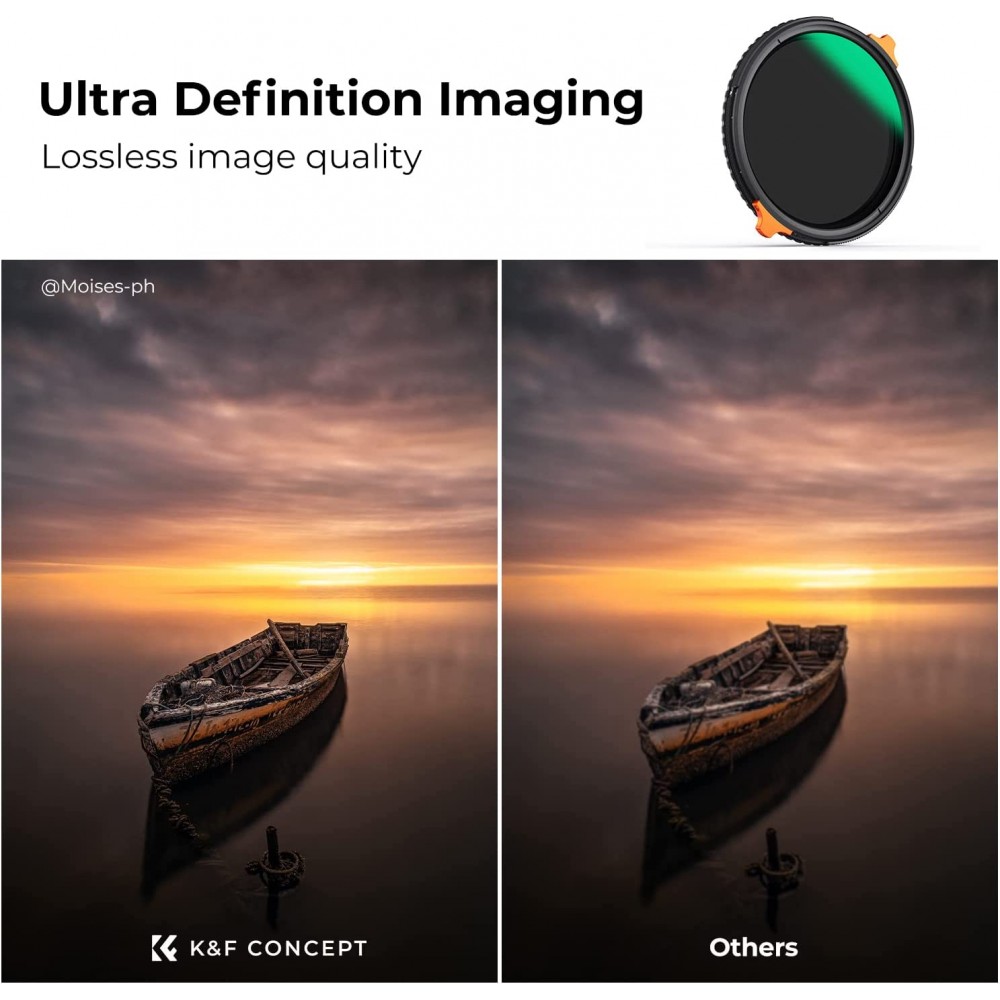 K&F Nano-X Variable ND4-64 & CPL Filter 28 Layer Coating 2 in 1 8K 2-6 stops K&F Nano-X Variable ND4-64 & CPL Filter 28 Layer Coating 2 in 1 8K 2-6 stops