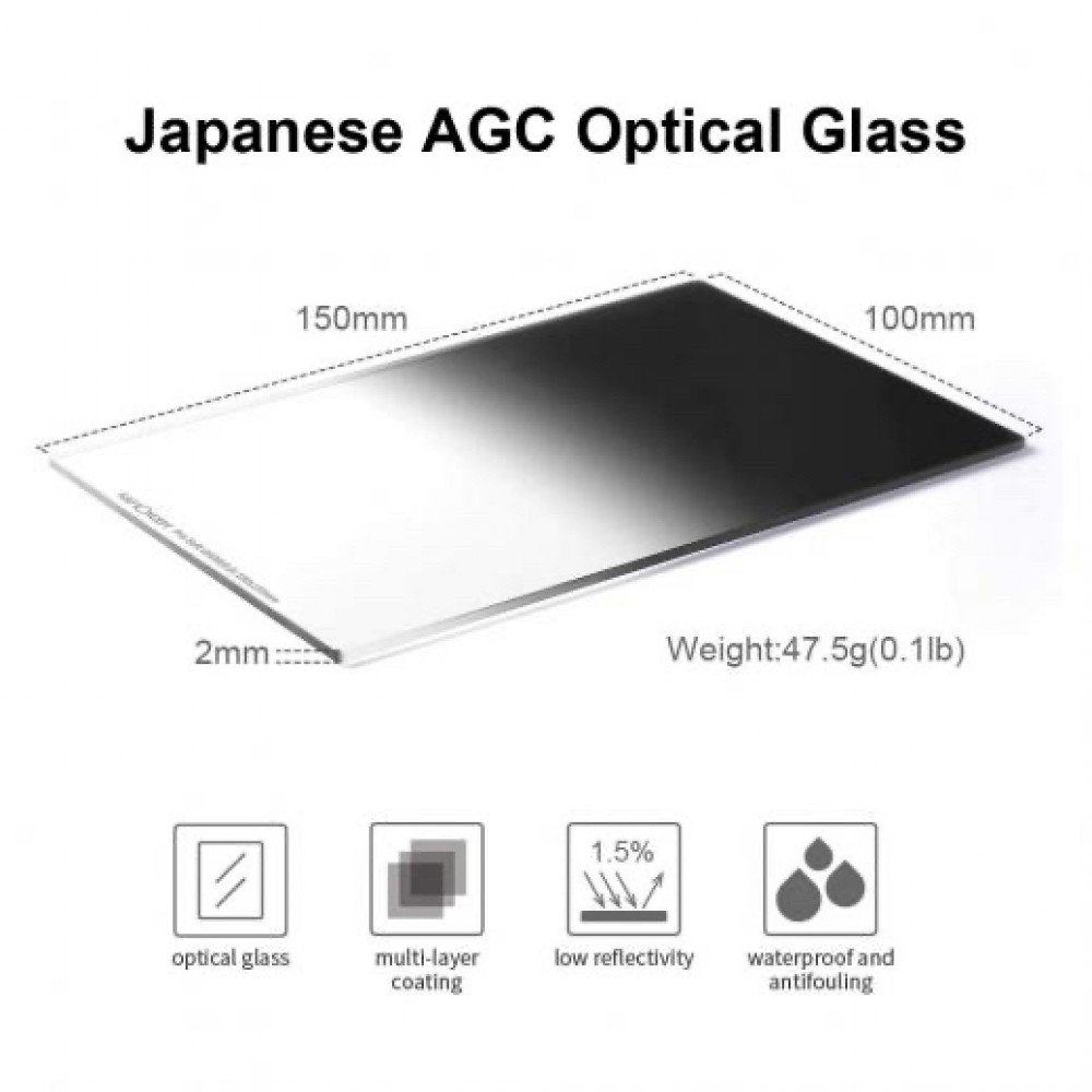 K&F CONCEPT 100*150*2mm Soft GND8 (3Stops) Square Filter HD Optical Glass Waterproof GND Filter - X-PRO Series 82mm K&F CONCEPT 100*150*2mm Soft GND8 (3Stops) Square Filter HD Optical Glass Waterproof GND Filter - X-PRO Series 82mm