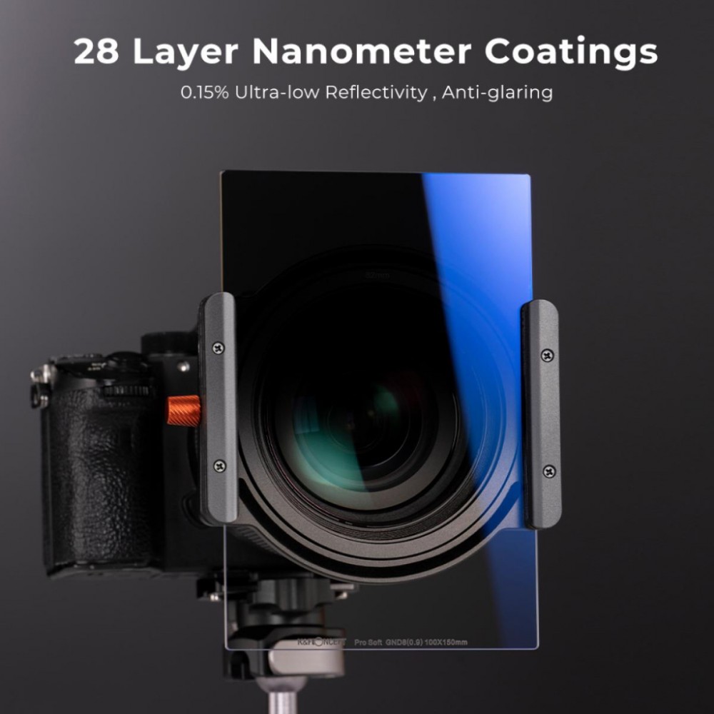 K&F Square Filter Holder System Pro Kit,Filter Holder +95mm CPL +Square ND1000[10stops] +GND8[3stop] + 4 Rings 1808