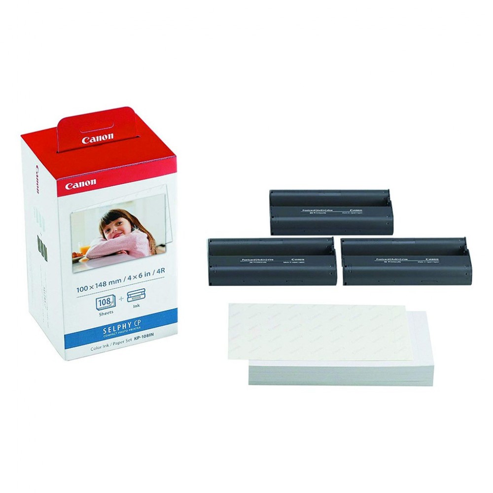 Canon Original KP-108IN KP-108 4R Ink & Photo Paper Set for Selphy Printer (108pcs paper & 3 catridge) Canon Original KP-108IN KP-108 4R Ink & Photo Paper Set for Selphy Printer (108pcs paper & 3 catridge)