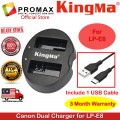 Canon LP-E8 Battery Charger for Canon Camera LP E8 Kingma Dual USB Canon LP-E8 Battery Charger for Canon Camera LP E8 Kingma Dual USB
