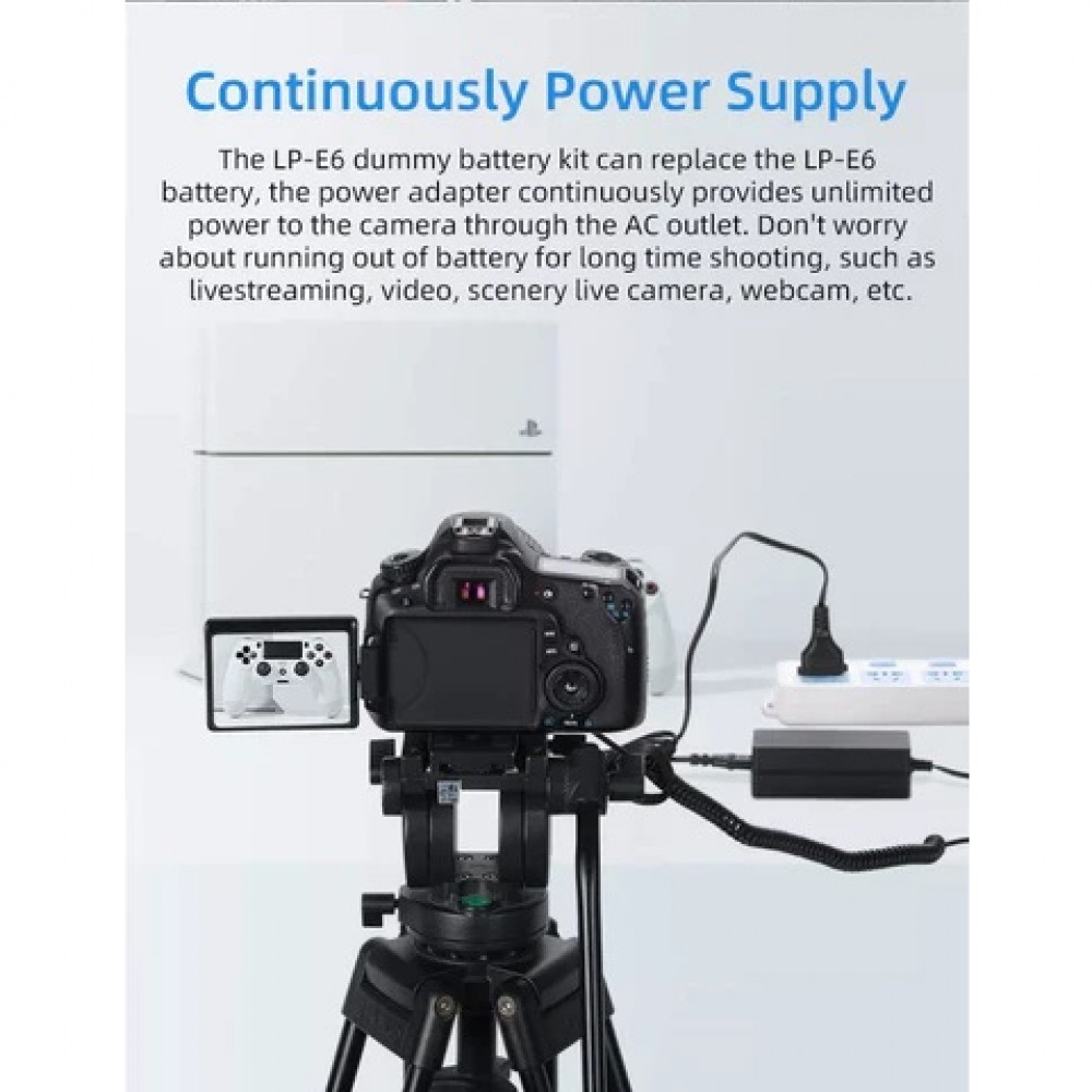 KingMa Dummy Battery Kit With AC Power Supply Adapter for Canon LP-E6 / LP-E17 / LP-E12 KingMa Dummy Battery Kit With AC Power Supply Adapter for Canon LP-E6 / LP-E17 / LP-E12