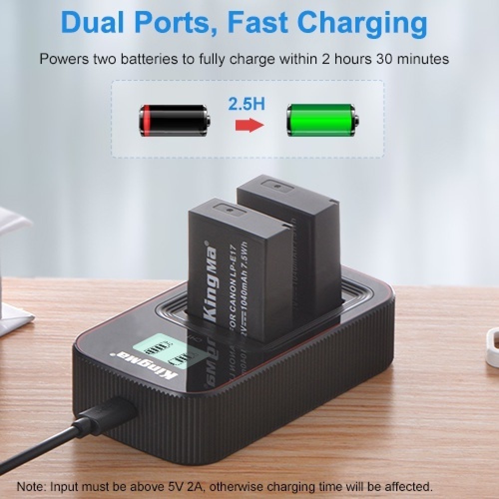 KingMa LP-E17 Battery / LCD Dual Charger Kit 1040mAh Canon E17 LPE17 for RP R8 R50 750D 800D 850D R50 R100 R10 KingMa LP-E17 Battery / LCD Dual Charger Kit 1040mAh Canon E17 LPE17 for RP R8 R50 750D 800D 850D R50 R100 R10