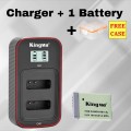 KingMa NB-13L 1010 mAh Battery with FREE battery case / LCD Dual Charger Kit for Canon KingMa NB-13L 1010 mAh Battery with FREE battery case / LCD Dual Charger Kit for Canon