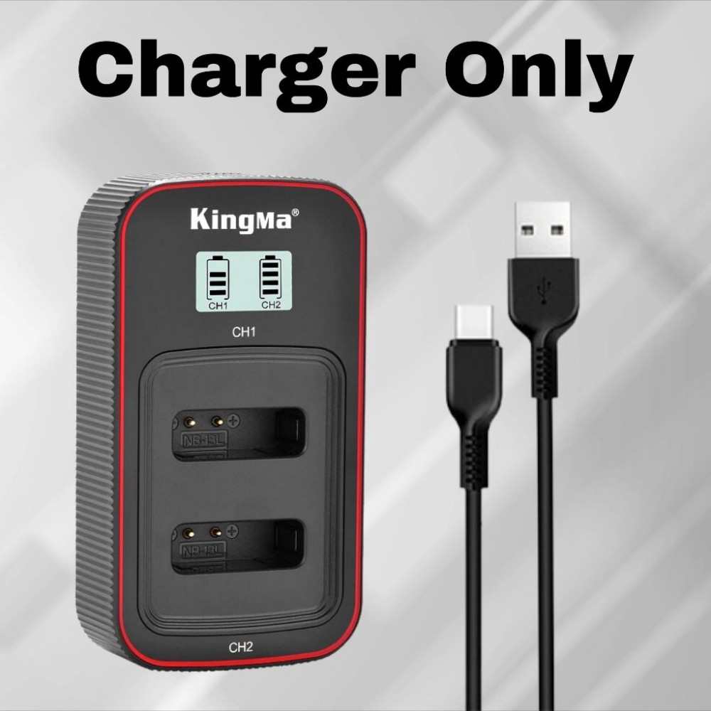 KingMa NB-13L 1010 mAh Battery with FREE battery case / LCD Dual Charger Kit for Canon KingMa NB-13L 1010 mAh Battery with FREE battery case / LCD Dual Charger Kit for Canon