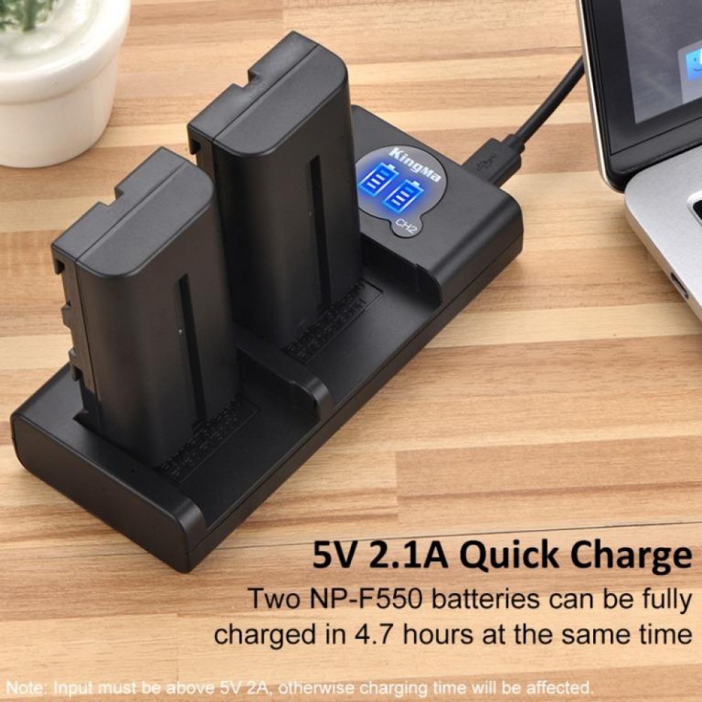 KingMa NP-F550 F570 F750 F770 F960 F970 Dual Slot USB LCD Battery Charger (For Sony NP-F Series Battery) KingMa NP-F550 F570 F750 F770 F960 F970 Dual Slot USB LCD Battery Charger (For Sony NP-F Series Battery)