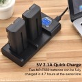 KingMa NP-F550 F570 F750 F770 F960 F970 Dual Slot USB LCD Battery Charger (For Sony NP-F Series Battery) KingMa NP-F550 F570 F750 F770 F960 F970 Dual Slot USB LCD Battery Charger (For Sony NP-F Series Battery)