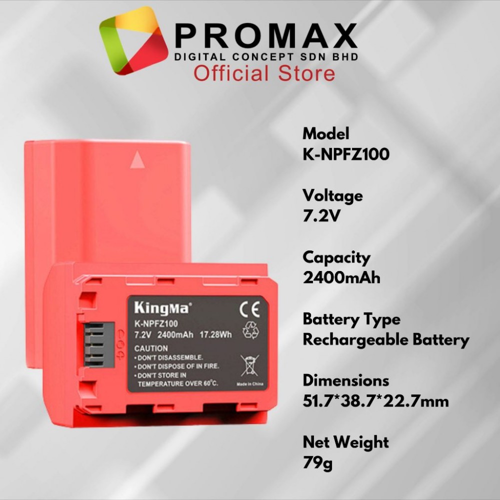 KingMa NP-FZ100 2400mAh Battery with FREE Battery Case / LCD Dual Charger Kit for Sony KingMa NP-FZ100 2400mAh Battery with FREE Battery Case / LCD Dual Charger Kit for Sony