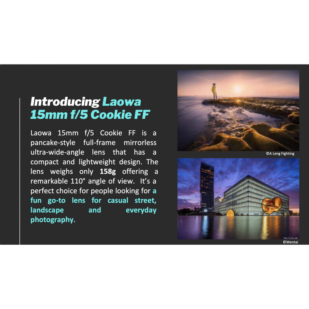 Laowa 15mm f/5 Cookie FF Lens Laowa 15mm f/5 Cookie FF Lens