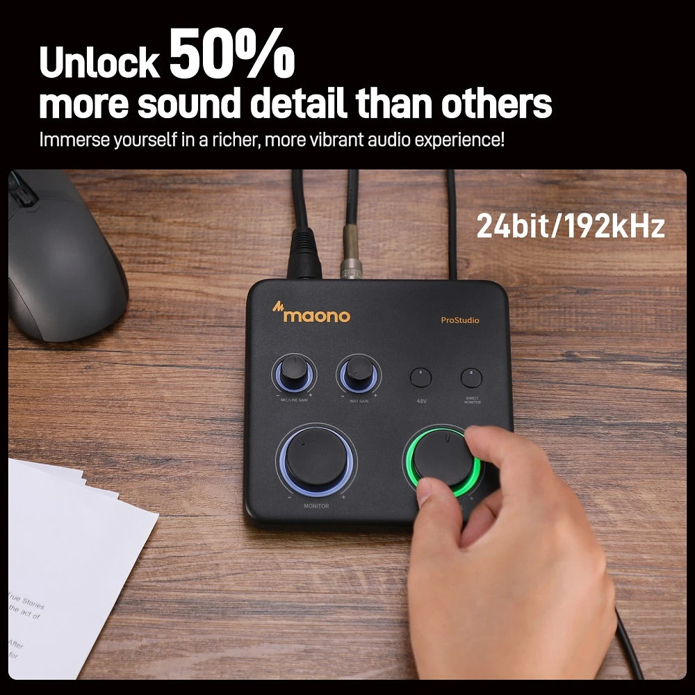 Maono PS22 / PS22 Lite Audio interface with Premium Mic Revamps for Recording, Music Production, Guitar