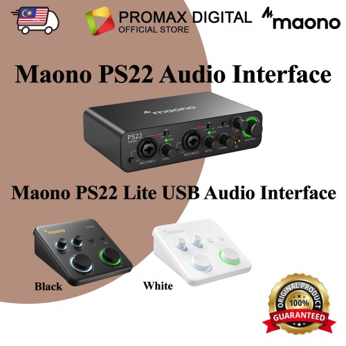 Maono PS22 / PS22 Lite Audio interface with Premium Mic Revamps for Recording, Music Production, Guitar