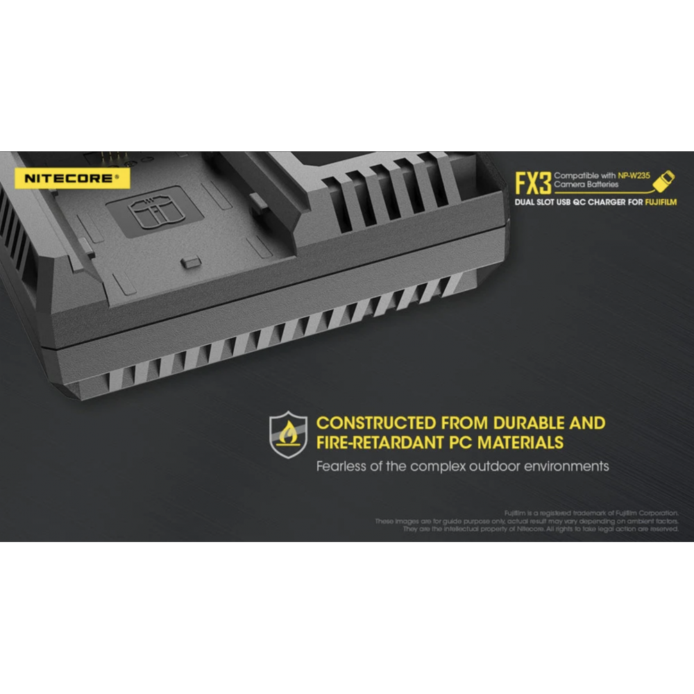Nitecore FX3 Fuji XT-4 dual-slot USB-C camera charger, suitable for Fuji battery NP-W235 Nitecore FX3 Fuji XT-4 dual-slot USB-C camera charger, suitable for Fuji battery NP-W235