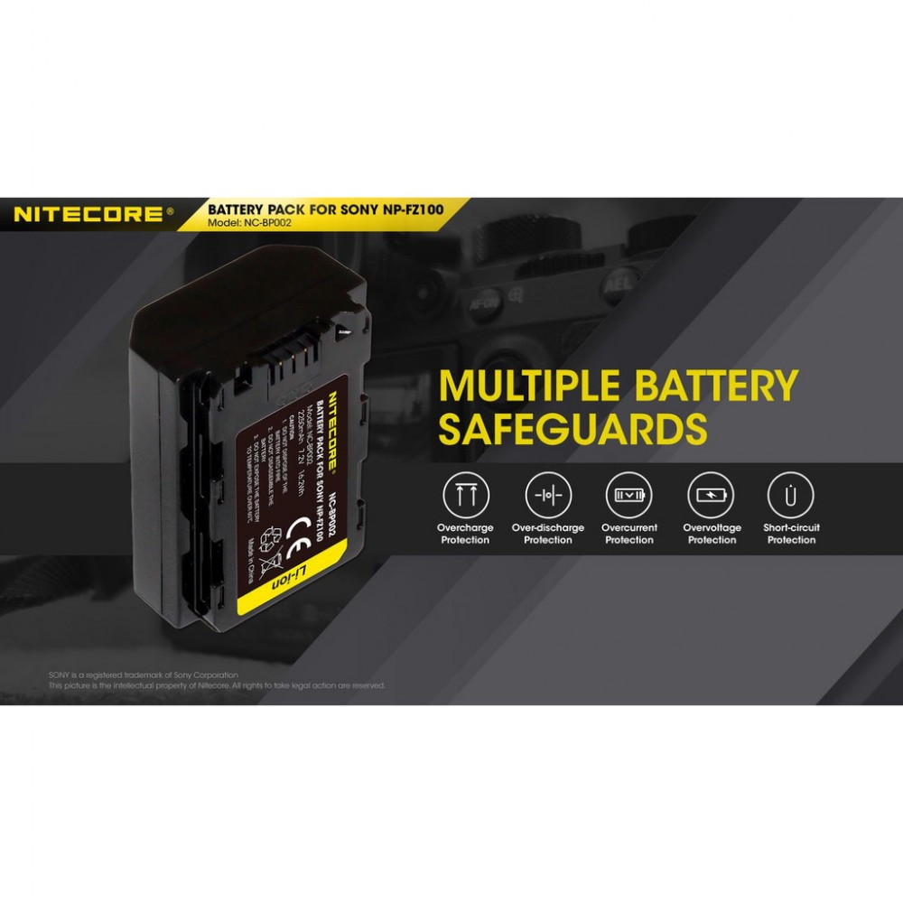 NITECORE UFZ100 USB-C Rechargeable Li-ion Battery NP-FZ100 for Sony α7 III α7R III α7R Ⅳ α7S III α9 α9 II NITECORE UFZ100 USB-C Rechargeable Li-ion Battery NP-FZ100 for Sony α7 III α7R III α7R Ⅳ α7S III α9 α9 II