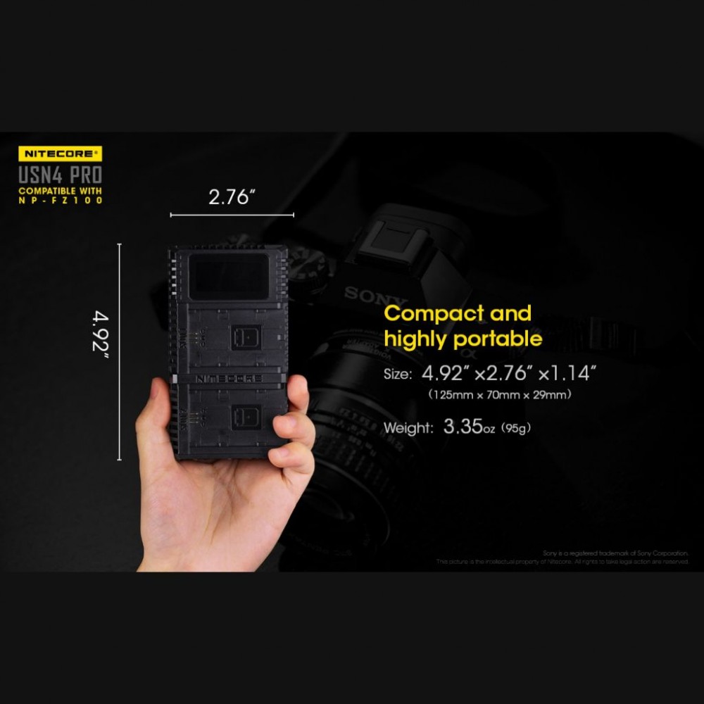 NITECORE USN4 PRO TYPE C USB-C Dual Battery Slots USB Charger for Sony NP-FZ100 NITECORE USN4 PRO TYPE C USB-C Dual Battery Slots USB Charger for Sony NP-FZ100