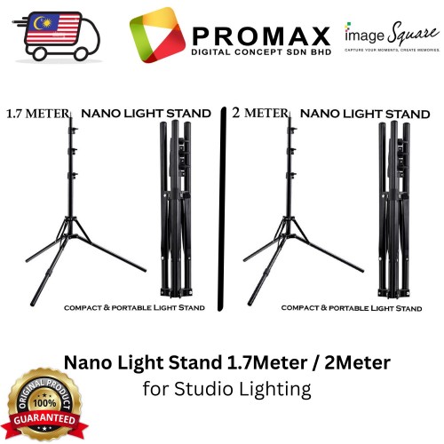 Nano Light Stand 1.7Meter / 2Meter for Studio Lighting 