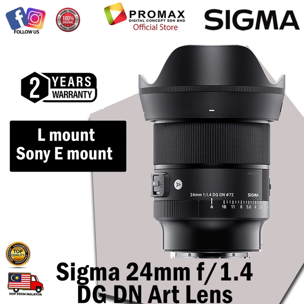 Original Sigma 24mm f1.4 DG DN Art Lens for Sony E mount 100% Original Sigma Malaysia Original Sigma 24mm f1.4 DG DN Art Lens for Sony E mount 100% Original Sigma Malaysia
