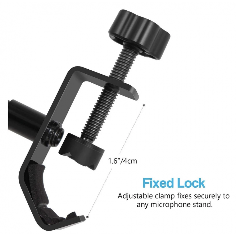 ProMax Pop Filter For Microphone Dual Layered Wind Pop Screen With Flexible 360° Gooseneck Clip ProMax Pop Filter For Microphone Dual Layered Wind Pop Screen With Flexible 360° Gooseneck Clip
