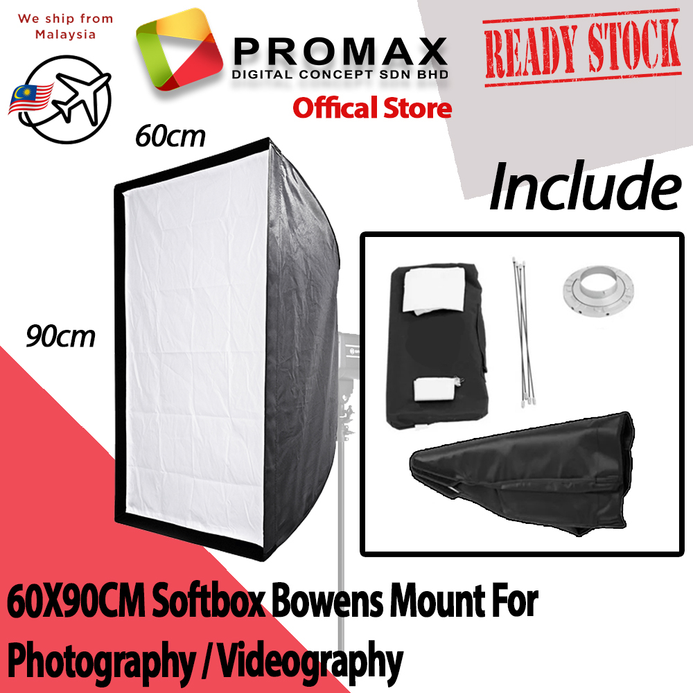 Promax Softbox 60x90cm Rectangular Soft box with Easy SB-BW Bowens Mount for photography / videography Promax Softbox 60x90cm Rectangular Soft box with Easy SB-BW Bowens Mount for photography / videography