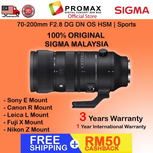 SIGMA 70-200mm f/2.8 DG DN OS Sports Lens (Sony E) 3 Years Warranty