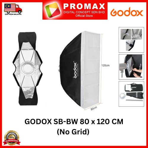 Godox SB-FW SB-BW 80x120cm With Grid Honeycomb Softbox Bowens Mount (100% ORIGINAL GODOX MALAYSIA)
