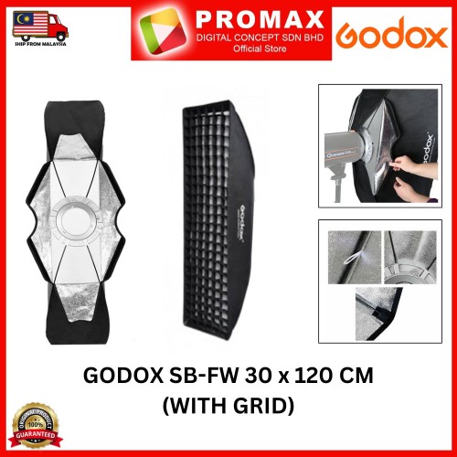 Godox SB-BW SB-FW 30X120CM Strip Honeycomb Grid Rectangular Softbox Bowens Mount