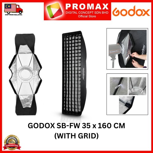  Godox SB-BW SB-FW 35X160 CM Strip Honeycomb Grid Rectangular Softbox Bowens Mount