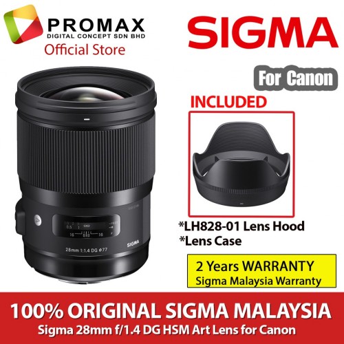 Sigma 28mm f1.4 DG HSM Art Lens for Canon EF (100% ORIGINAL SIGMA MALAYSIA)