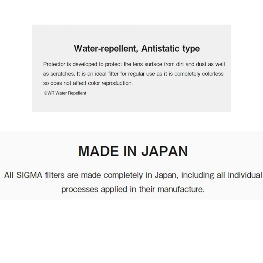 ORIGINAL SIGMA WR UV PROTECTOR WATER REPELLANT COATING FILTER 95mm ORIGINAL SIGMA WR UV PROTECTOR WATER REPELLANT COATING FILTER 95mm