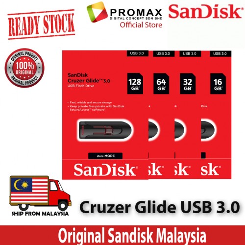 Sandisk Cruzer Glide USB 3.0 32GB 64GB 128GB Pendrive 