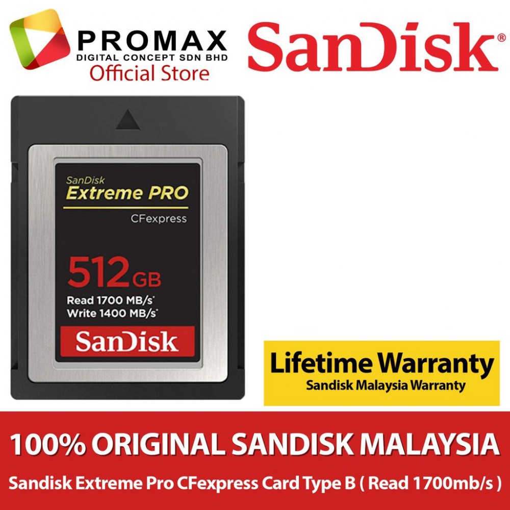 Sandisk Extreme Pro CF EXPRESS 64GB / 128GB / 256GB / 512GB CFexpress Memory Card Type B 1700mb/s Sandisk Extreme Pro CF EXPRESS 64GB / 128GB / 256GB / 512GB CFexpress Memory Card Type B 1700mb/s