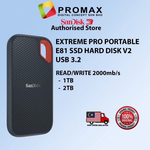 Sandisk Portable SSD V2 Hardisk Extreme Pro E81