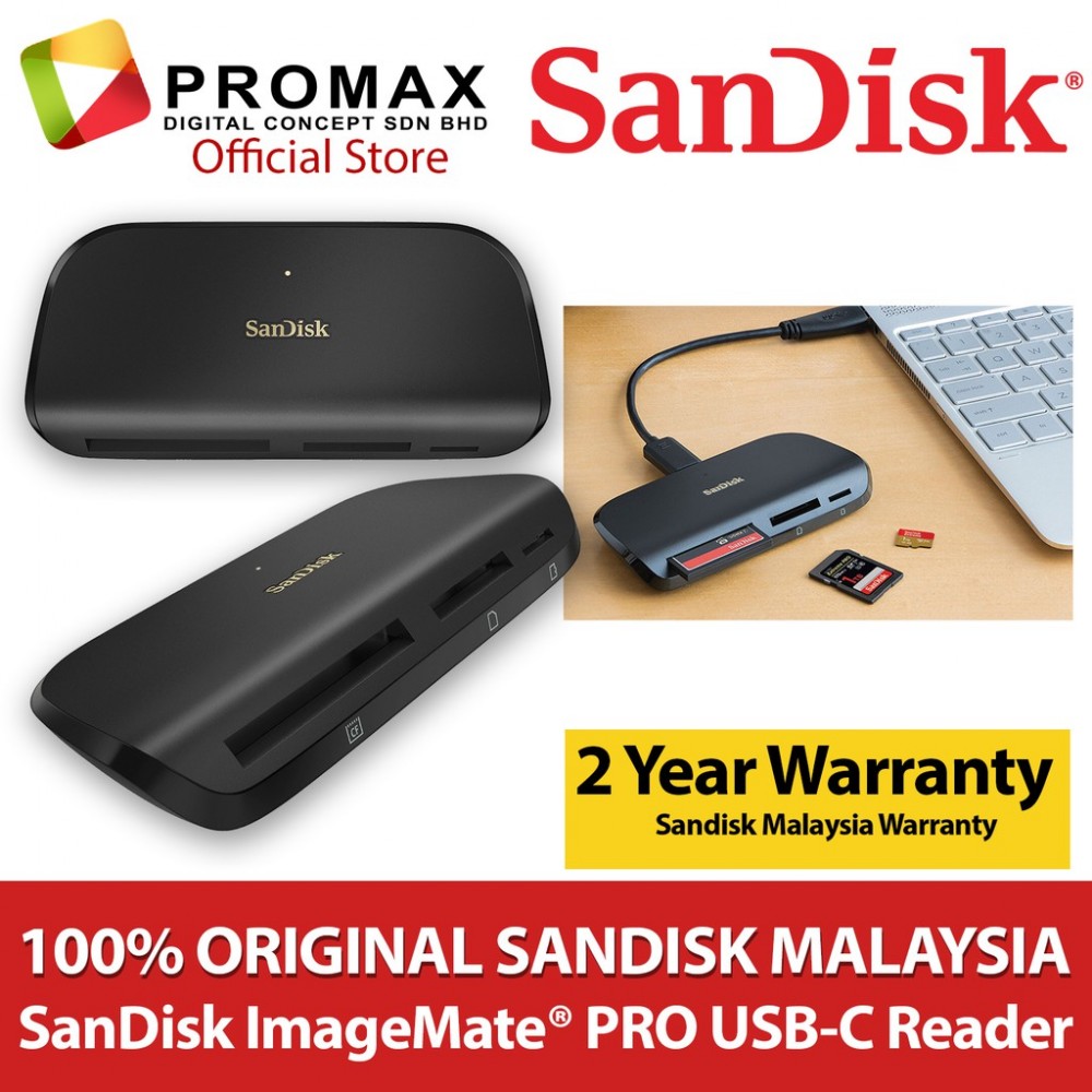 SanDisk ImageMate Pro Multi Card Reader USB-C / Type-C For Windows & Mac SanDisk ImageMate Pro Multi Card Reader USB-C / Type-C For Windows & Mac