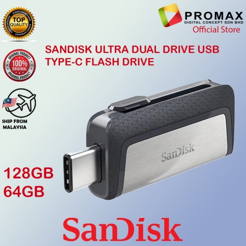 SANDISK ULTRA DUAL DRIVE OTG USB TYPE-C 64GB 128GB FLASH DRIVE FOR ANDROID MOBILE & PC