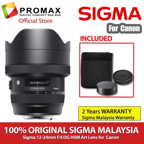Sigma 12-24mm f4 DG HSM Art Lens for Canon EF and Nikon F (SIGMA MALAYSIA 3 YEARS WARRANTY)