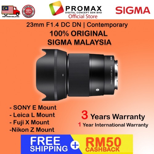 Sigma 23mm F1.4 DC DN Contemporary Lens (Sony E / fuji X ) (Sigma Malaysia 3 years Warranty online)