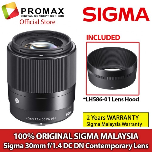 Sigma 30mm f1.4 DC DN Contemporary Lens for Sony E/Fuji-X/Nikon Z ( SIGMA MALAYSIA 2 yrs wrnty)