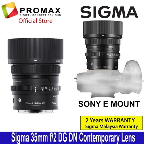 Sigma 35mm f2 DG DN Contemporary Lens for Sony E Mount (Sigma 2 years Malaysia warranty)