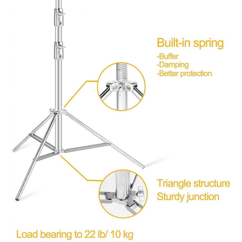 Stainless Steel 2.8 meter Heavy Duty Light Stand + telescopic boom arm for Studio Stainless Steel 2.8 meter Heavy Duty Light Stand + telescopic boom arm for Studio