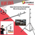 Stainless Steel 2.8 meter Heavy Duty Light Stand + telescopic boom arm for Studio Stainless Steel 2.8 meter Heavy Duty Light Stand + telescopic boom arm for Studio