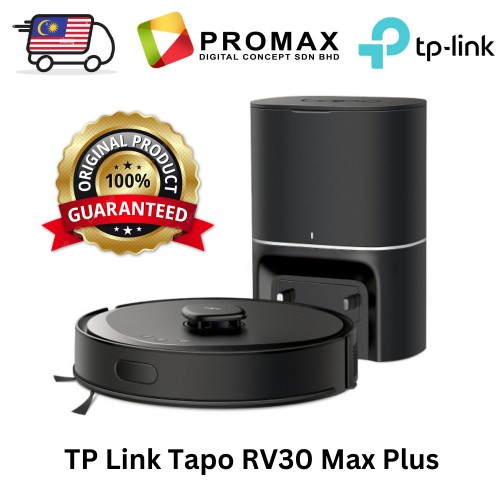 TP Link Tapo RV30 Max Plus - 5300Pa Hyper Suction Robot Vacuum & Mop + Smart Auto-Empty Dock