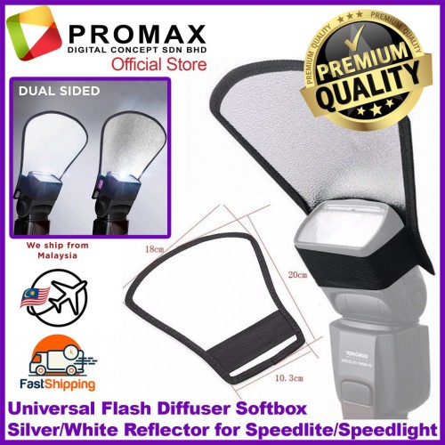 Universal Flash Diffuser Softbox Silver/White Reflector for Speedlite