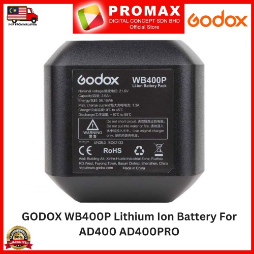 GODOX WB400P Lithium Ion Battery For AD400 AD400PRO -100% ORIGINAL