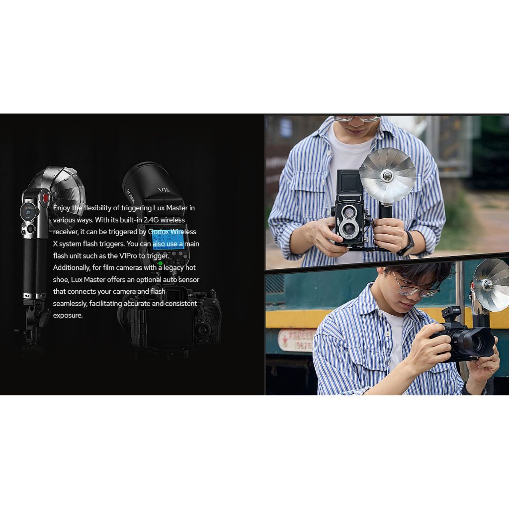 Godox-LuxMaster-Retro-Tiltable-Camera-Flash-Head-with-Wireless-Sync-and-Efficient-Touch-Screen-Lux-M
