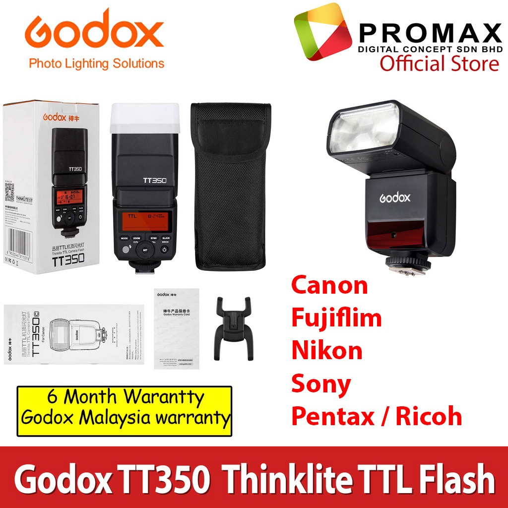Godox-TT350-CANON-SONY-FUJIFILM-RICOH-Mini-Thinklite-Portable-Speedlite-Wireless-TT350S-TT350C