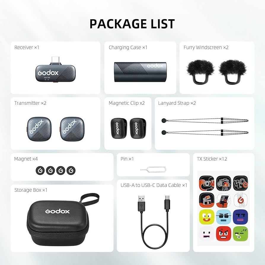 New-Godox-Cube-SC-BlackWhite-2-Person-Wireless-Microphone-System-with-USB-C-Connector-for-Mobile-Dev