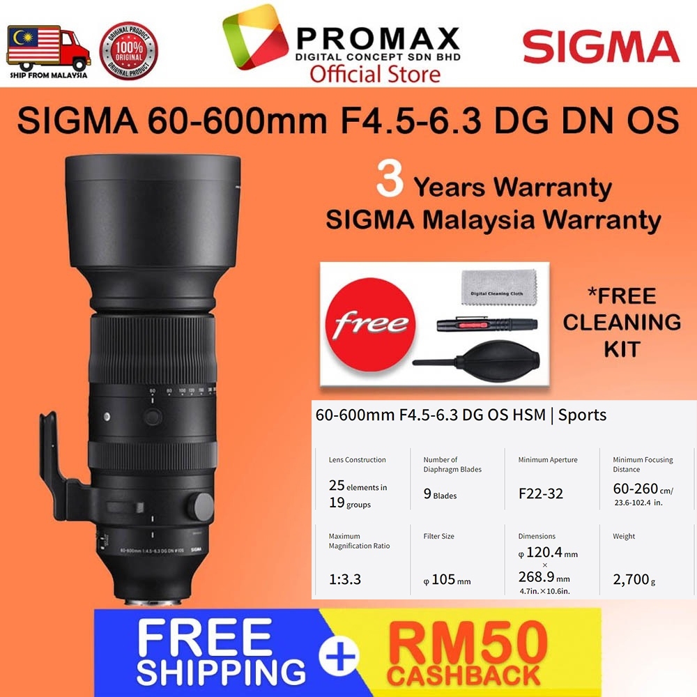Original-Sigma-60-600mm-F45-63-DG-DN-SONY-FE-Original-Sigma-3-years-warranty