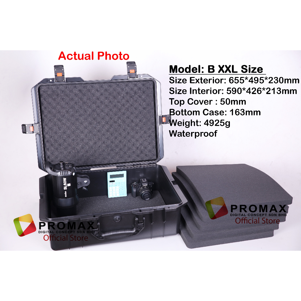 PROMAX-Pull-Rod-Hard-Roller-PP-Carry-Case-5129-with-Foam-Watertight-Dustproof-Crushproof-Photography