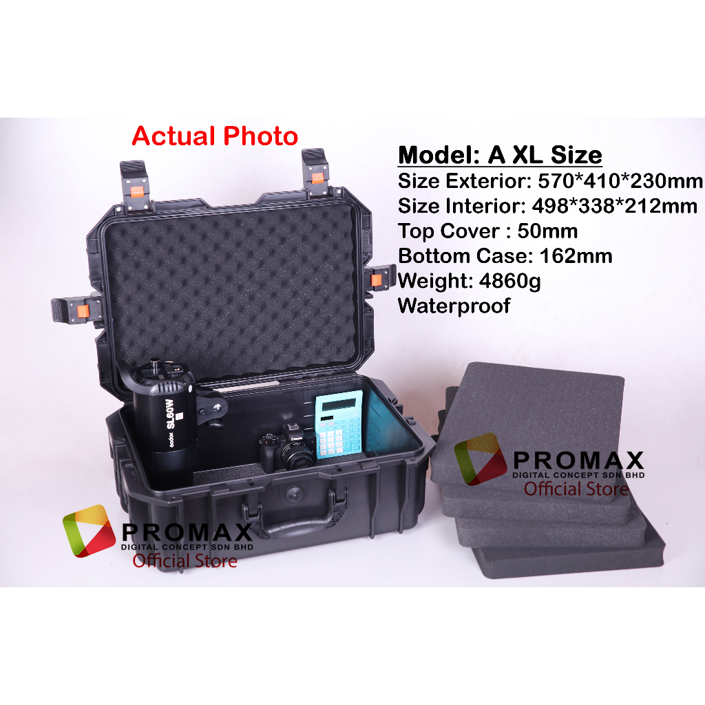 PROMAX-Pull-Rod-Hard-Roller-PP-Carry-Case-5129-with-Foam-Watertight-Dustproof-Crushproof-Photography